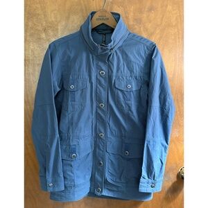 Kuhl Blue Rekon Canvas Jacket Nylon Button Down Hiking Gorpcore Active Utility